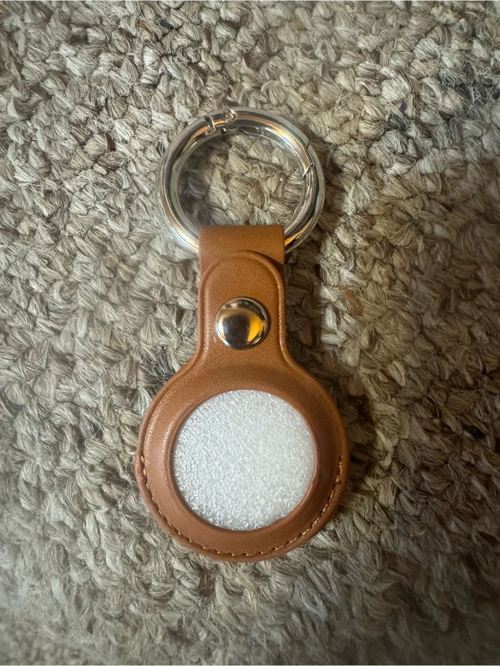 Leather Keyring Case for Bluetooth Tracker - Brown